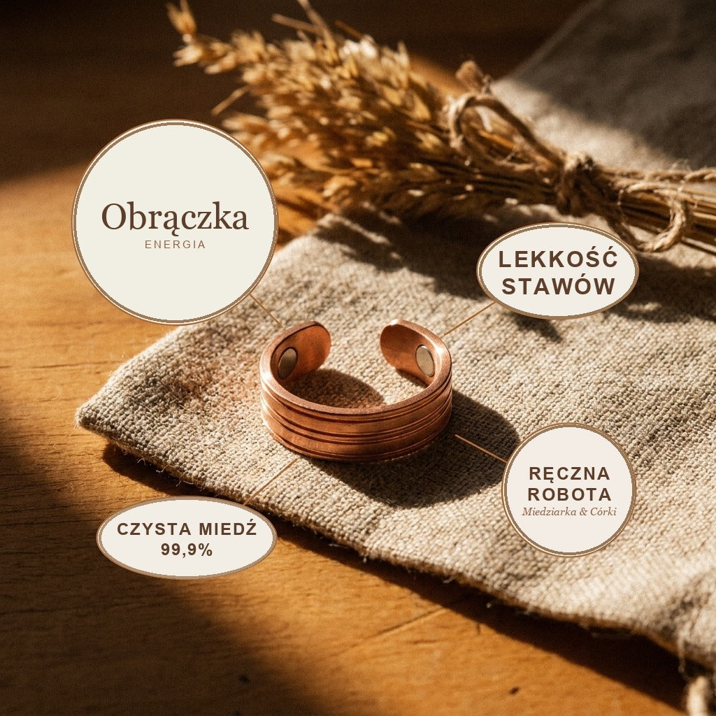 Pierścionek Miedziany Obrączka, energia miedzi