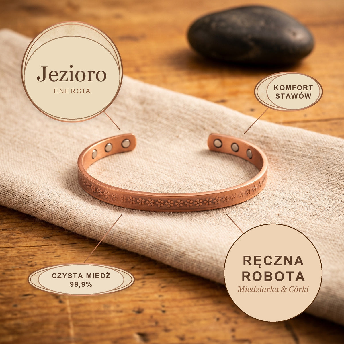 Bransoletka Miedziana Jezioro, energia miedzi
